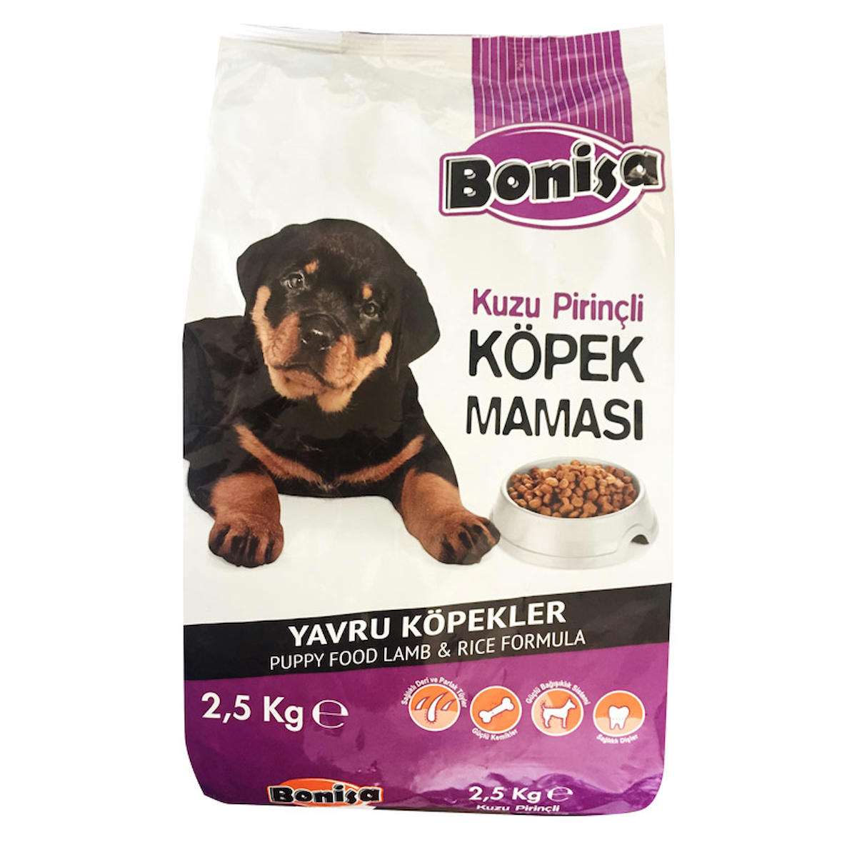 Bonisa Kuzu Etli ve Pirinçli Tüm Irklar Yavru Kuru Köpek Maması 2.5 kg