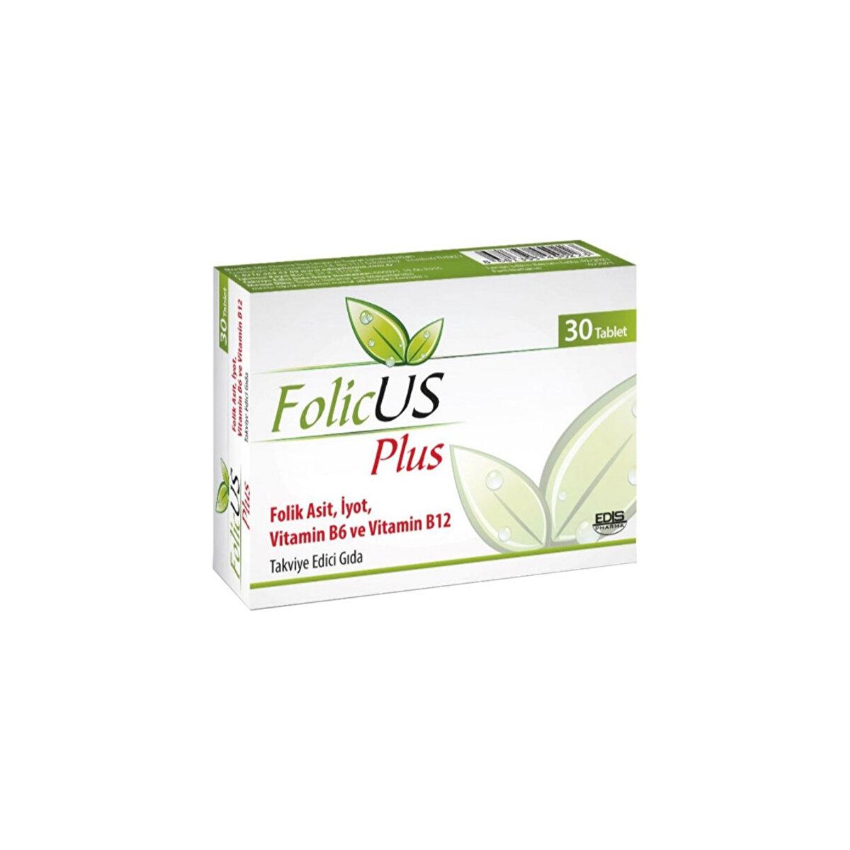 Edis Pharma Folicus Plus B6 - B12 Sade Unisex Vitamin 30 Tablet