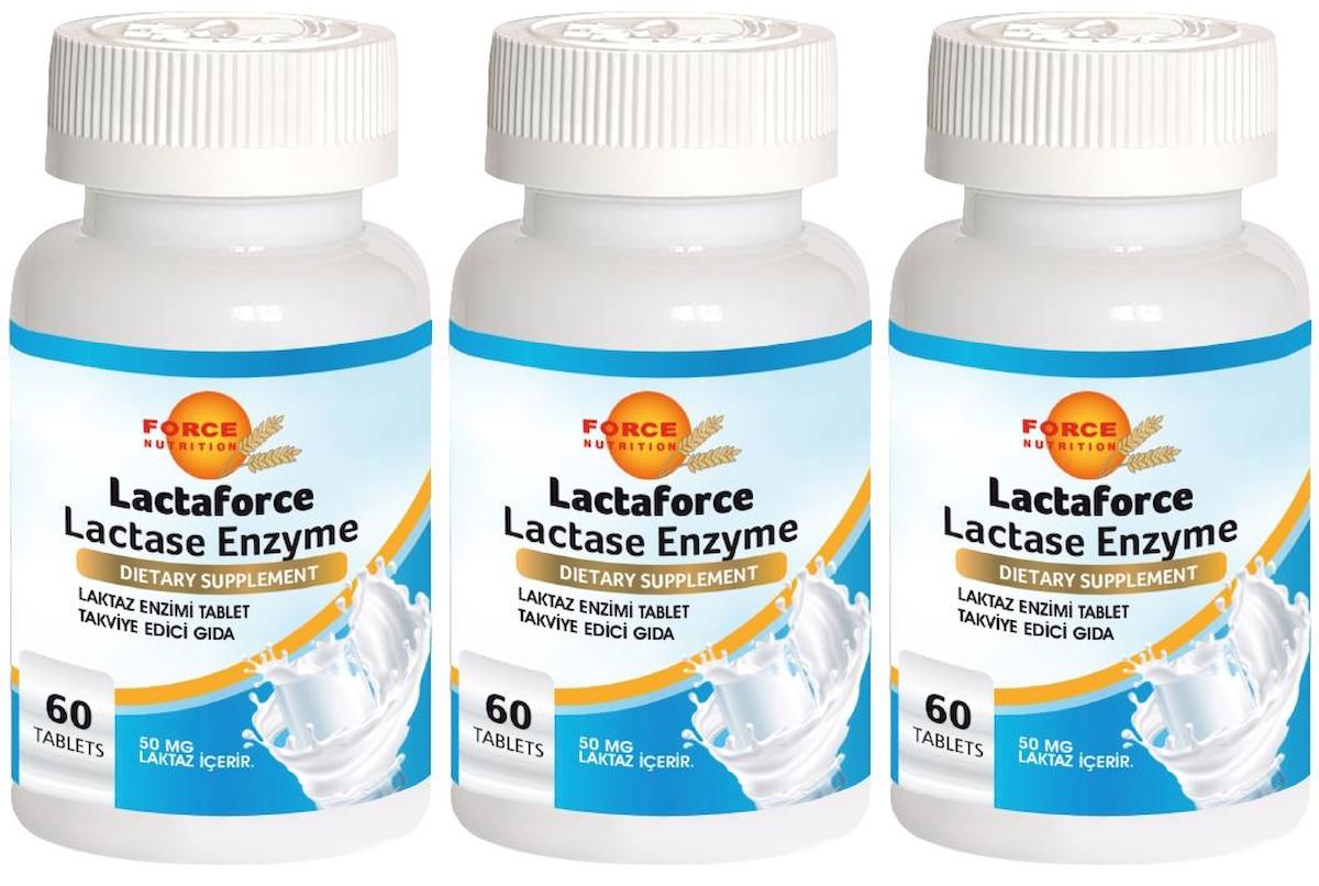 Force Nutrition Lactaforce Lactase Enzyme Aromasız Unisex Vitamin 3x60 Tablet