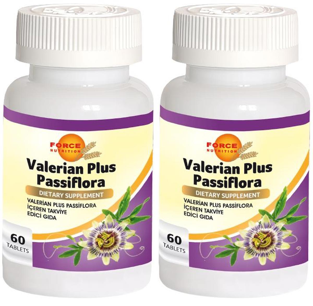 Force Nutrition Valerian Plus Passiflora Aromasız Unisex Vitamin 2x60 Tablet