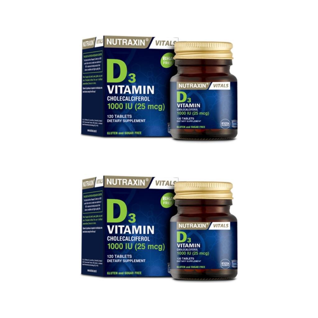 Nutraxin D3 Vitamini Sade Unisex 2x120 Tablet