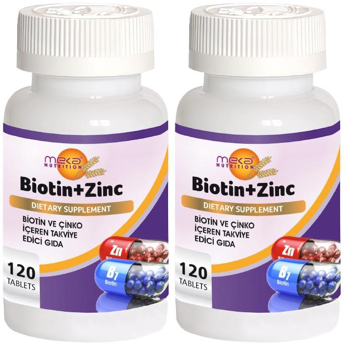 Meka Nutrition Biotin Aromasız Unisex Vitamin 2x120 Tablet