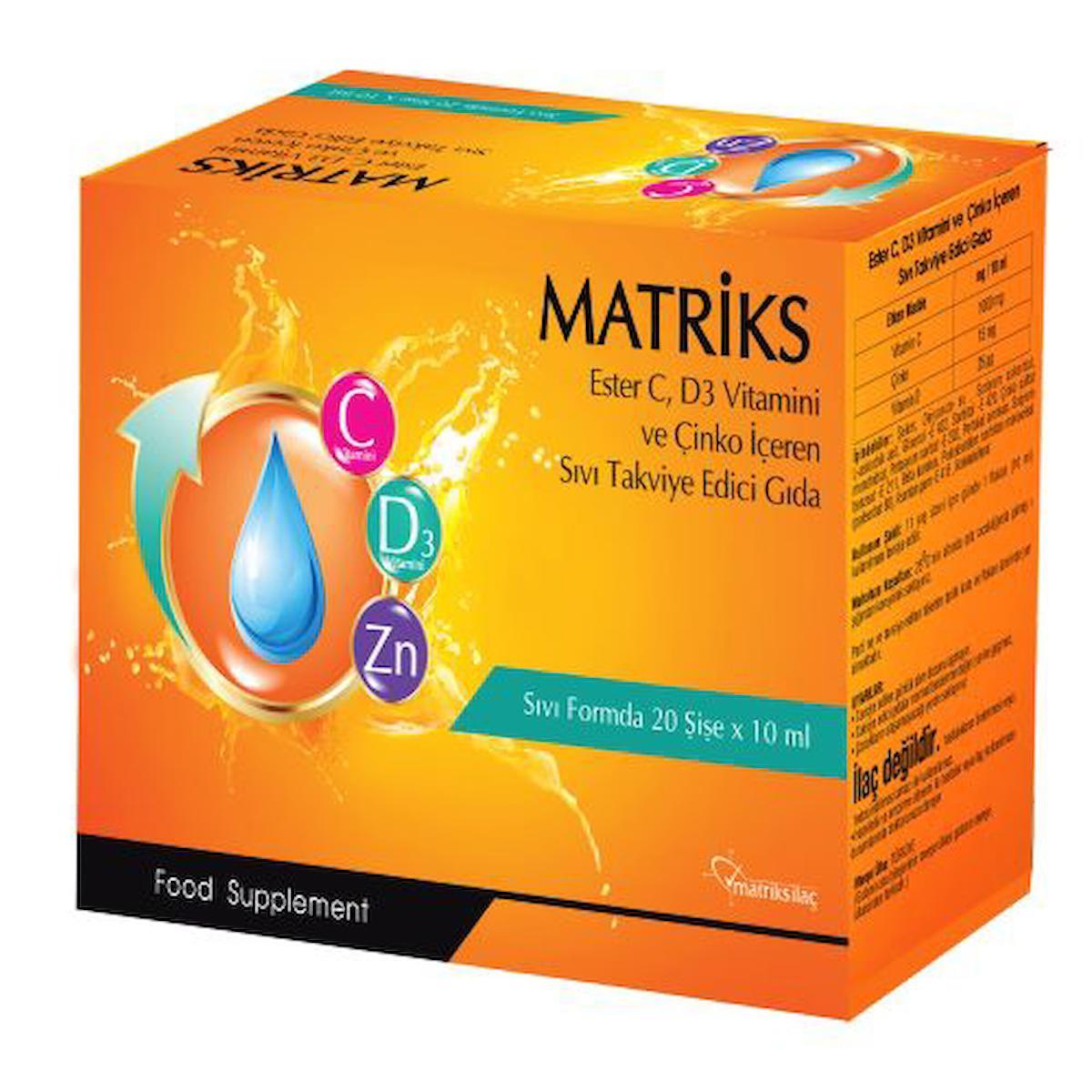 Matriks İlaç D3 Vitamini Aromasız Unisex 20x10 ml