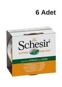 Schesir Aleovera ve Tavuklu Yetişkin Yaş Köpek Maması 150 gr 6'lı