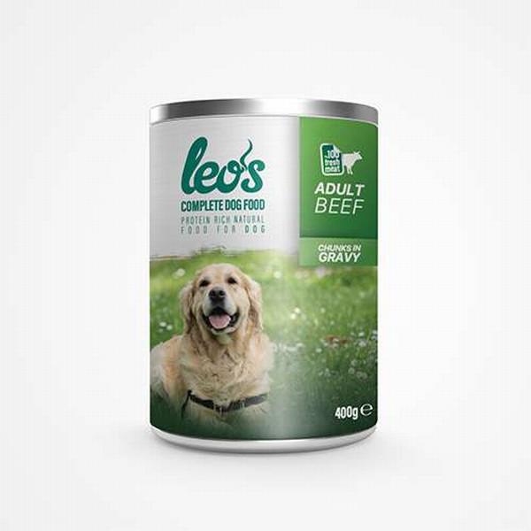 Leo'S Chunks In Gravy Sığır Etli Parça Etli ve Soslu Yetişkin Yaş Köpek Maması 400 gr 12'li