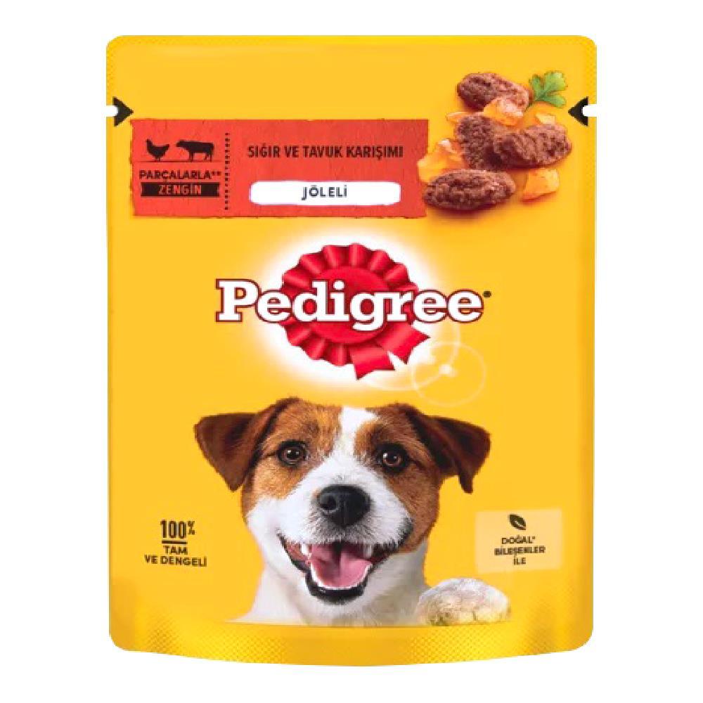 Pedigree Jöleli Sığır Etli ve Tavuklu Yetişkin Yaş Köpek Maması 100 gr Tekli