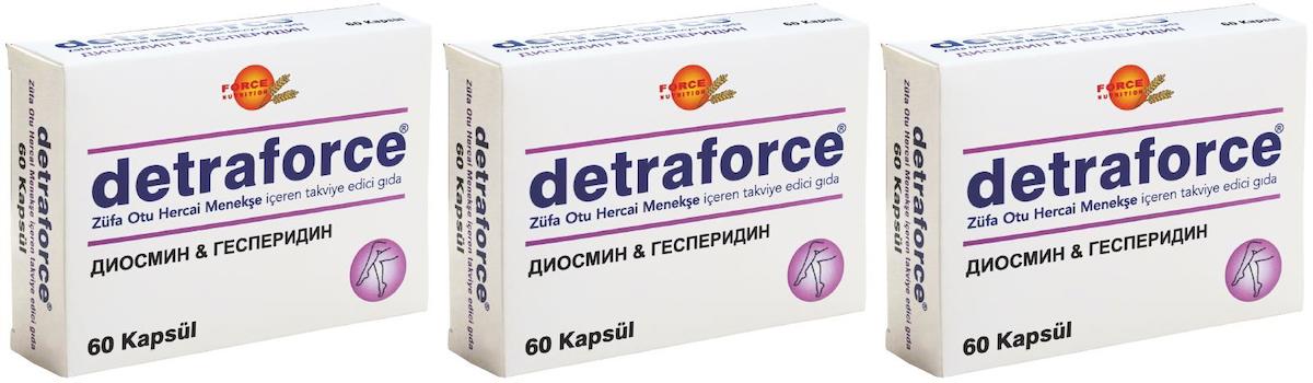 Force Nutrition Detraforce Aromasız Yetişkin Bitkisel Besin Desteği 3x60 Kapsül