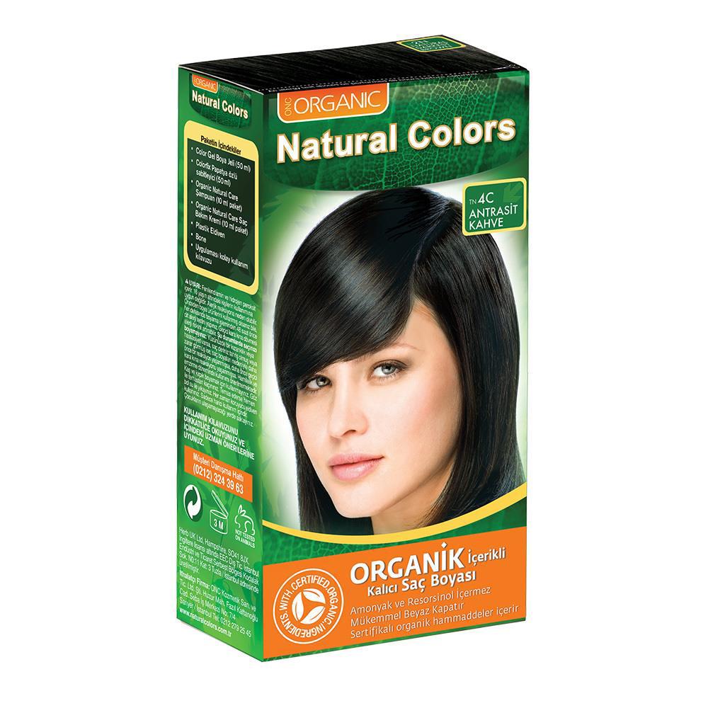 Organic Natural Colors 4C Antrasit Kahve Organik Krem Saç Boyası