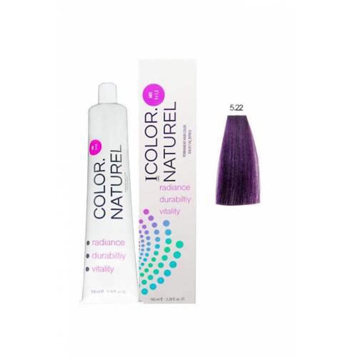 Color Naturel 5.22 Koyu Yoğun Viyole Krem Saç Boyası 100 ml