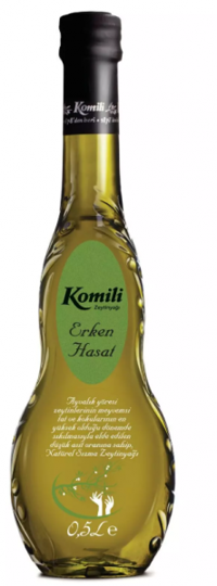 Komili Polifenolsüz Soğuk Sıkım Erken Hasat Cam Sızma Zeytinyağı 0.5 lt