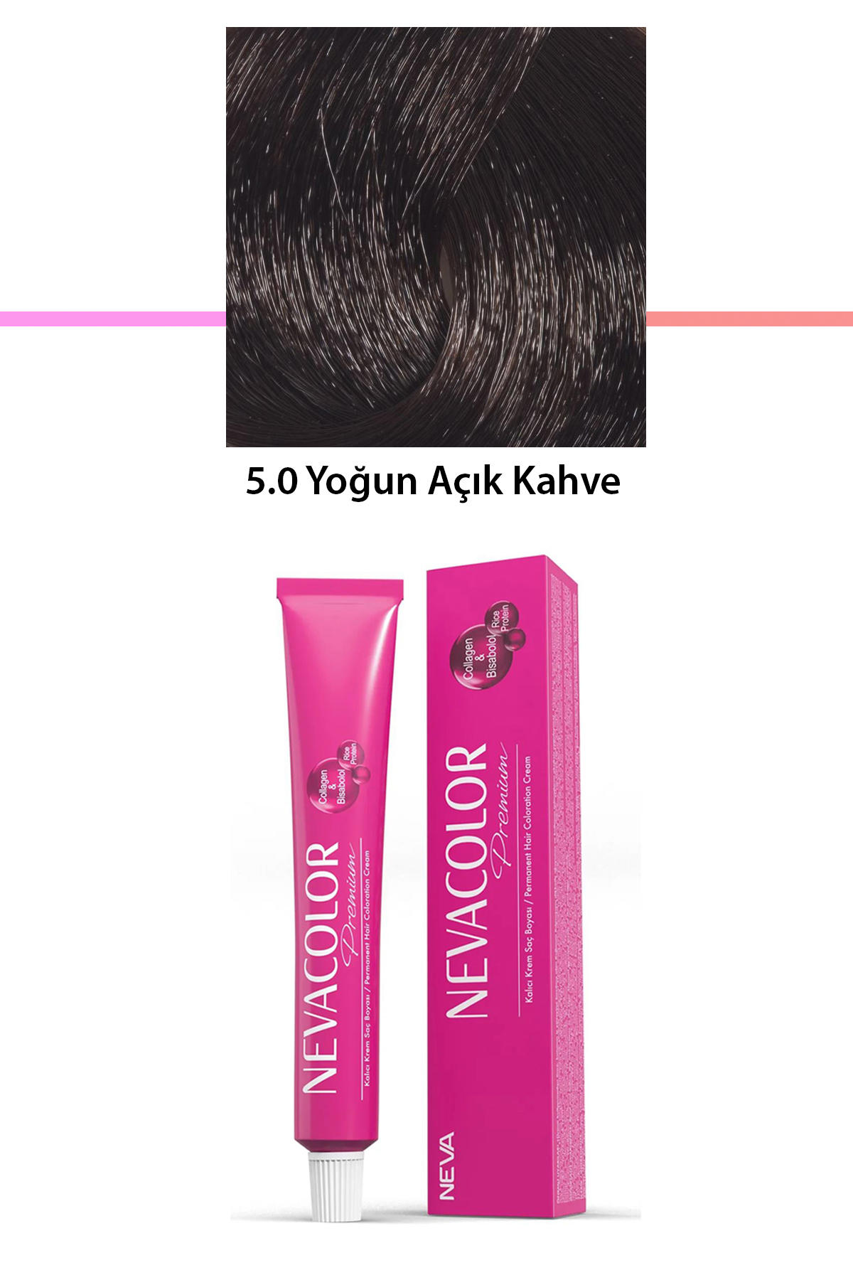 Nevacolor 5.0 Yoğun Açık Kahve Organik Krem Saç Boyası 50 gr