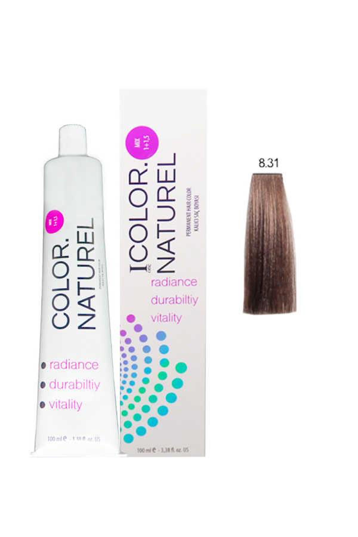 Color Naturel 8.31 Açık Altın Küllü Kumral Krem Saç Boyası 100 ml