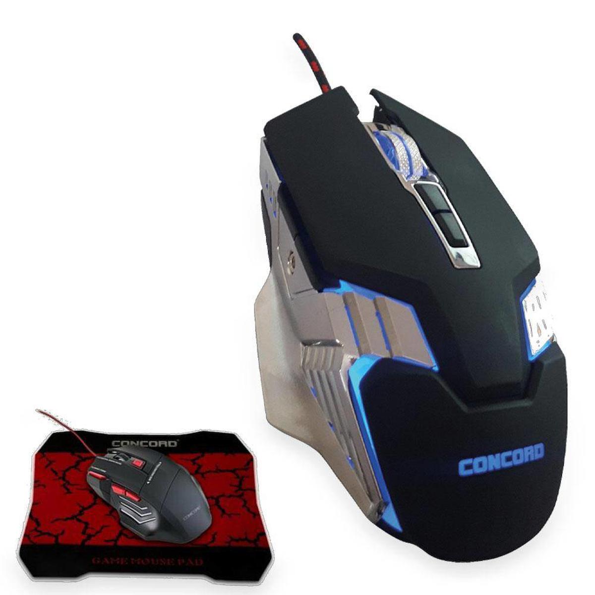 Concord C25 RGB Makrolu Kablolu Siyah Optik Mouse