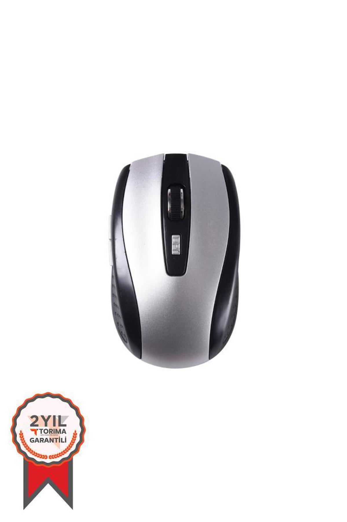 Torima Tm-08 Ergonomik Kablosuz Gümüş Optik Mouse