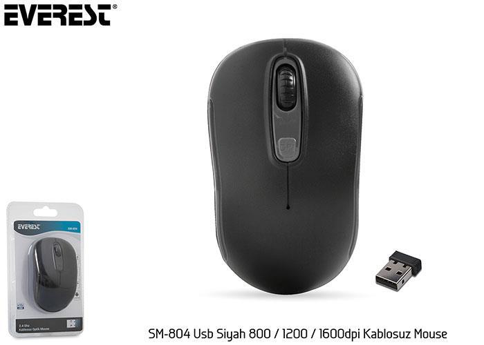 Everest SM-804 Kablosuz Siyah Optik Mouse