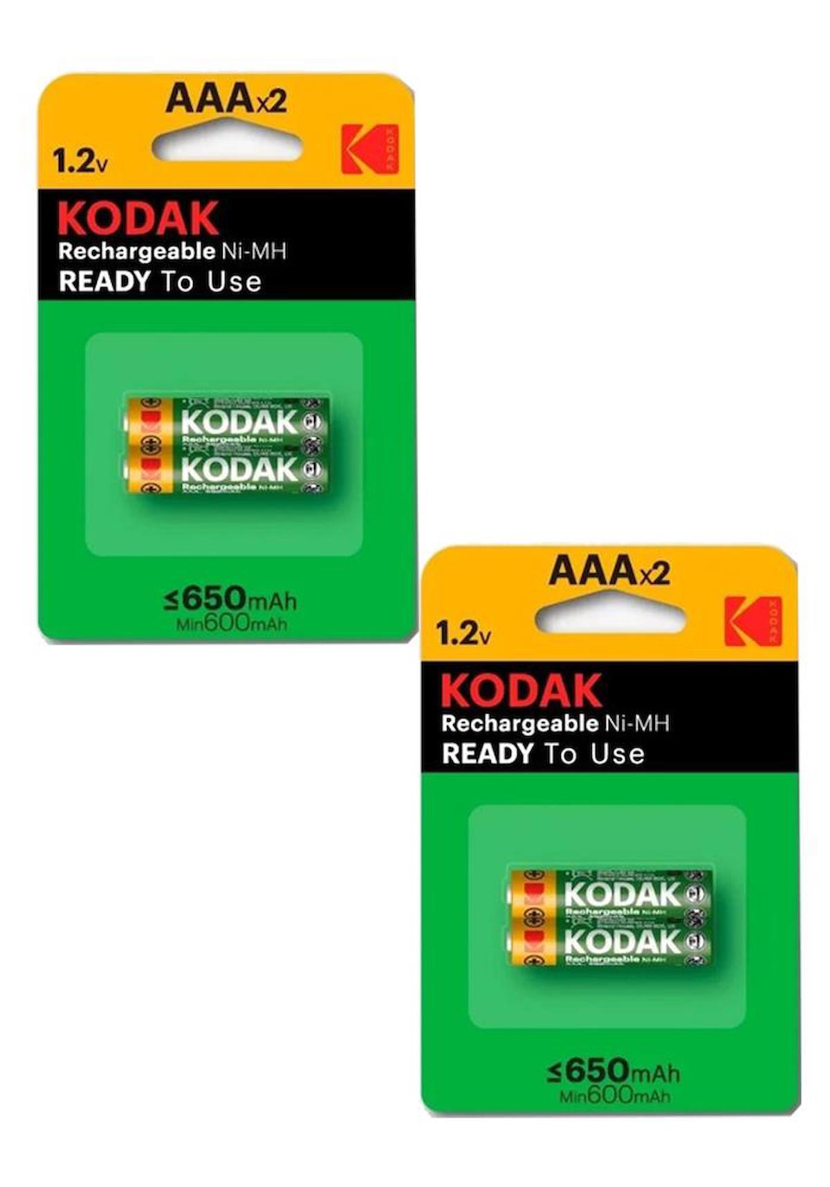 Kodak 650 mAh Ni-Mh AAA / İnce Kalem Şarjlı Pil 2x2'li