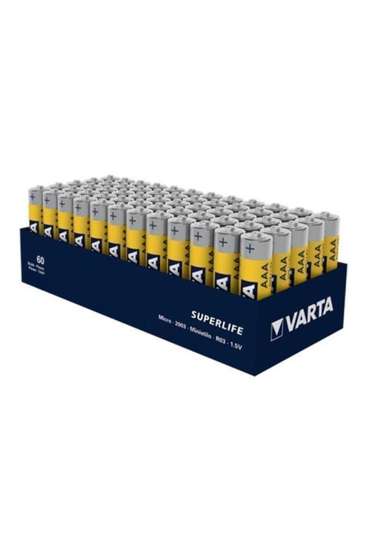 Varta Superlife 1.5 V Çinko AAA / İnce Kalem Pil 60'lı