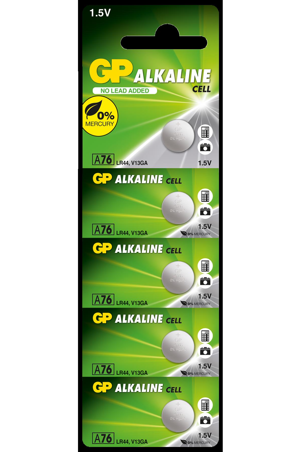 Gp LR44 1.5 V Alkalin Düğme Pil 5'li