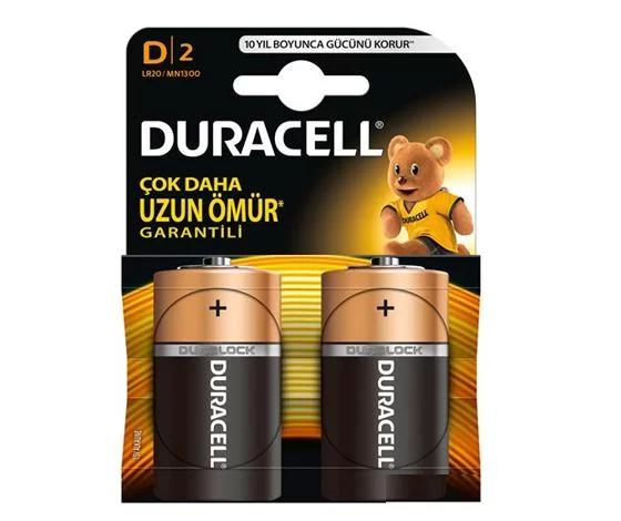 Duracell LR20/MN1300 1.5 V Alkalin D / Büyük Pil 2'li