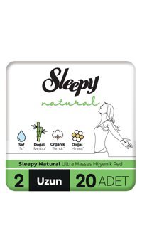 Sleepy Natural Ultra Hassas Organik İnce 20'li Hijyenik Ped 2 Adet