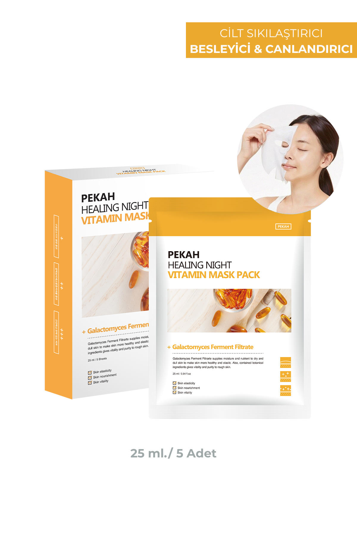 Pekah Healing Night Kağıt Yüz Maskesi 25 ml