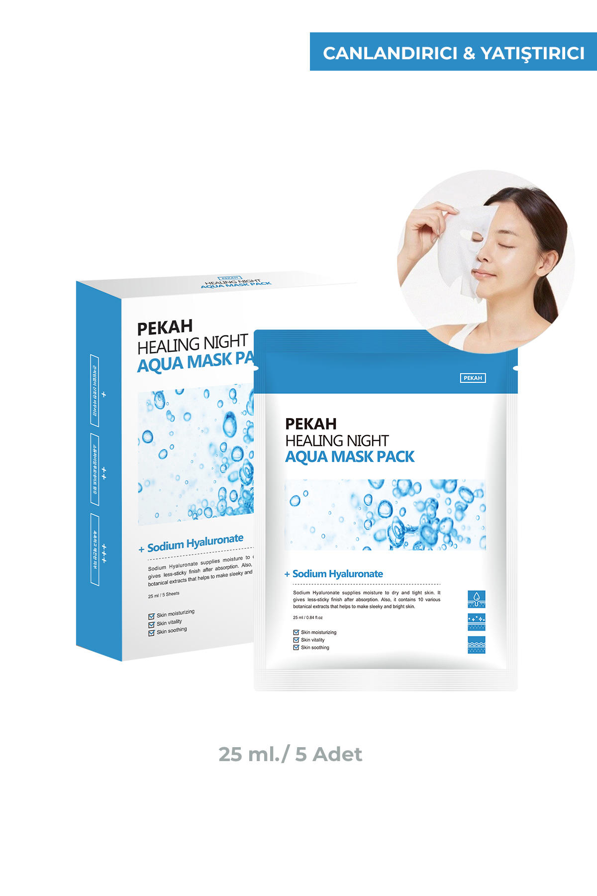 Pekah Healing Night Nemlendirici Kağıt Yüz Maskesi 25 ml