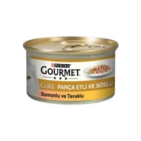 Purina Gourmet Gold Somonlu - Tavuklu Yetişkin Yaş Kedi Maması 6x85 gr