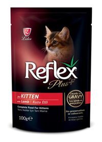 Reflex Plus Pouch Kitten Kuzu Etli Yavru Yaş Kedi Maması 100 gr