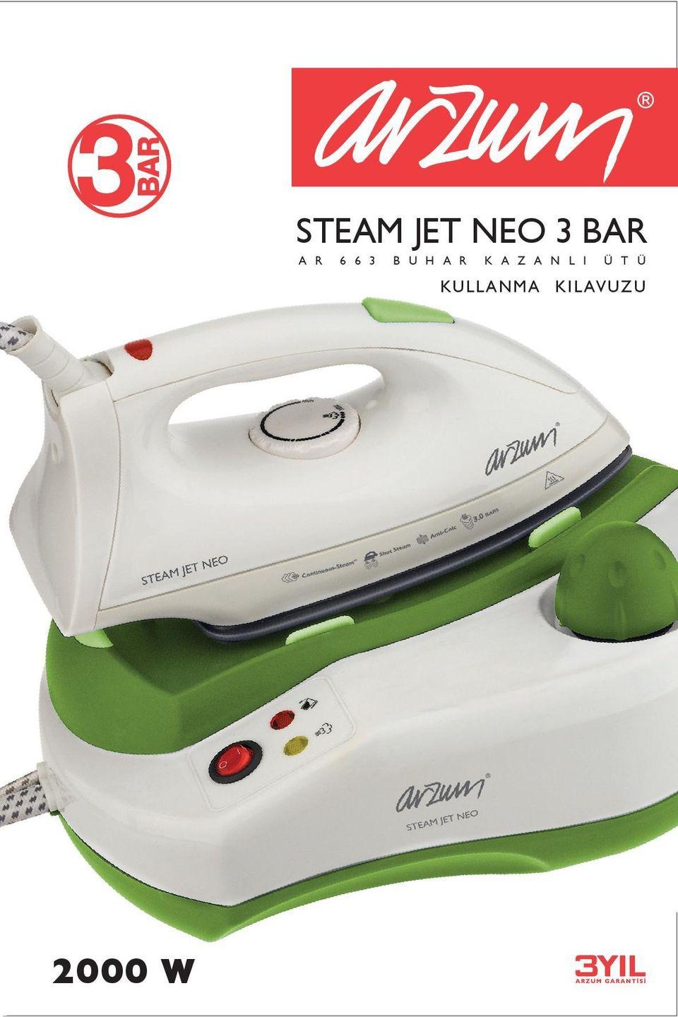 Arzum AR 663 Steam Jet Neo 3 2000 W Seramik Taban Kazanlı Ütü Yeşil