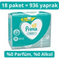 Prima Hassas 52 Yaprak 18'li Paket Islak Havlu