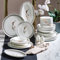 Neva N3542 Amber Elegans 28 Parça 6 Kişilik Bone China Yuvarlak Yemek Takımı