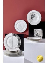 Neva N3276 Berry Hibrit 24 Parça 6 Kişilik Bone China Yuvarlak Yemek Takımı