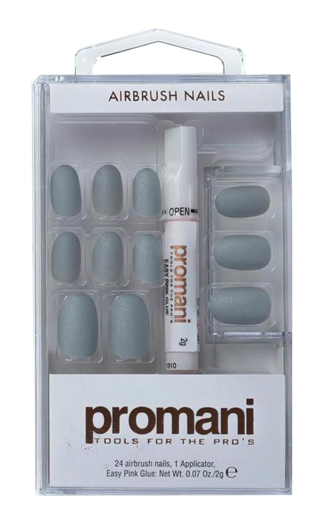 Promani Mat 24'lü Oval Gri Takma Tırnak