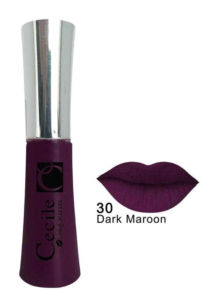 Cecile 30 Dark Maroon Kalıcı Mat Likit Fırçalı Ruj