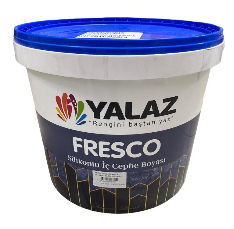 Yalaz Fresco Silikonlu Mat İç Cephe Boyası 20 kg Antrasit