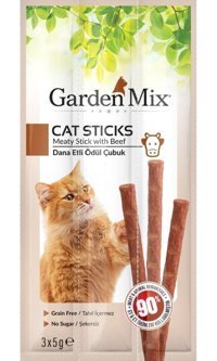 Garden Mix Car Sticks Kuzu Etli Yetişkin Kedi Ödül Maması 3x50 gr