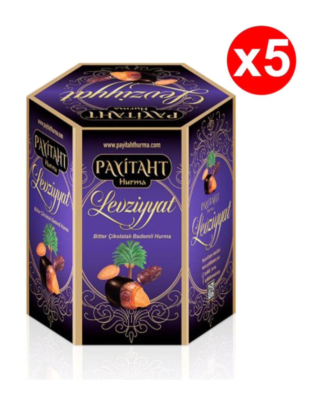 Payitaht Hurma Levziyyat Bitter Çikolata Kaplı Bademli Hurma 5x250 gr