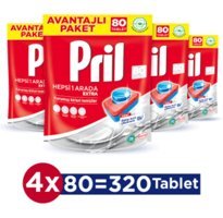 Pril Hepsi 1 Arada Extra Tablet Bulaşık Makinesi Deterjanı 4x80 Adet