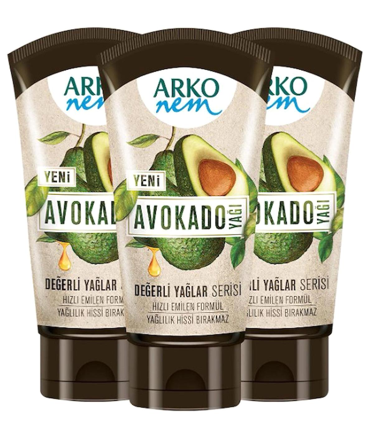 Arko Nem Avokadolu Kuru Ciltler İçin El Kremi 3x60 ml