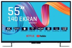 Saba SB55352 55 inç 4K Ultra HD 139 Ekran Çerçevesiz Flat Uydu Alıcılı Smart Led Android Televizyon