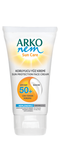 Arko Nem Sun Care Renksiz 50 Faktör Hassas Ciltler İçin Yağlı Suya Dayanıklı Yüz Güneş Kremi 75 ml