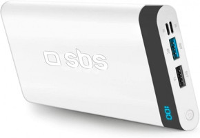 SBS 53652 10000 mAh Hızlı Şarj Dijital Göstergeli Lightning Çoklu Kablolu Powerbank