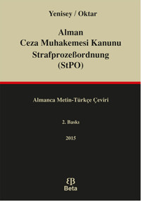 Alman Ceza Muhakemesi Kanunu StrafprozeBordnung StPO Feridun Yenisey, Salih Oktar Beta Yayınları