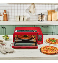 Karaca Multicrust Artisan Retro Pizza Airfryer 18 lt Tek Hazneli Led Ekranlı Yağsız Sıcak Hava Fritözü Kırmızı