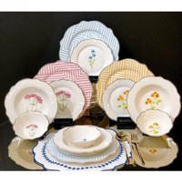 Roy King Flower Line 24 Parça 6 Kişilik Bone China Porselen Yuvarlak Yemek Takımı