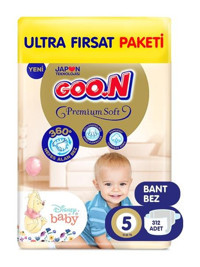 Goon Premium Soft 5 Numara Bantlı Bebek Bezi 312'li