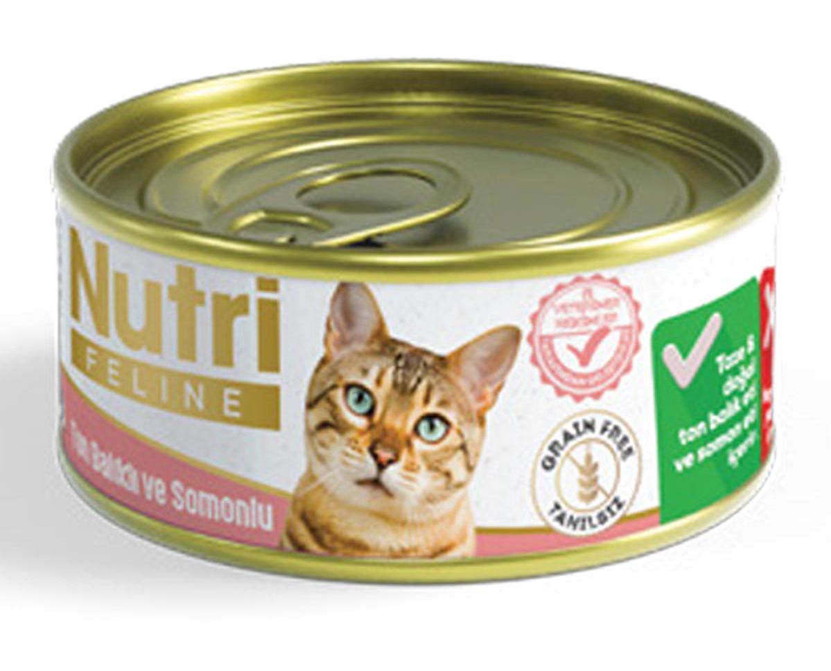 Nutri Feline Yetişkin Somon-Ton Balığı Yaş Kedi Maması 12x85 gr