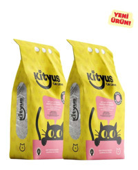 Kityus Bebek Pudrası Kokulu Topaklanan İnce Taneli Sodyum Bentonit Kedi Kumu 2x5 lt