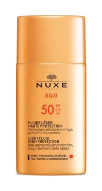 Nuxe Sun Light Fluid High Protection 50 Faktör Tüm Ciltler İçin Nemlendirici Suya Dayanıklı Yüz Güneş Kremi 50 ml