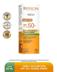 Bioxcin 50 Faktör İçin Leke Karşıtı Nemlendirici Yaşlanma Karşıtı Aydınlatıcı Yağsız Suya Dayanıklı Yüz ve Vücut Güneş Kremi 50 ml